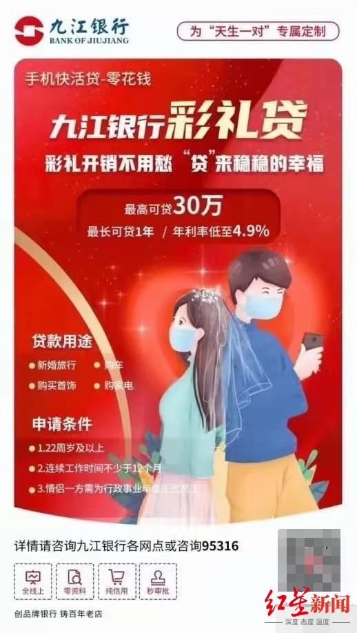 工作人员在"零花钱"消费贷款基础上,针对新婚客户群体进行的文案设计