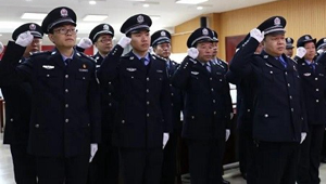 罗山县人民法院法警大队成功晋升三星级警队