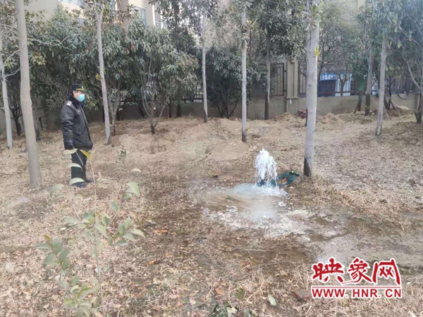 郑州一生态廊道捅坏水阀人跑了 绿地变成“养鱼塘”
