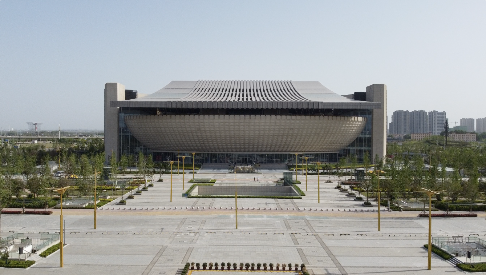 航拍郑州博物馆新馆 五一开放
