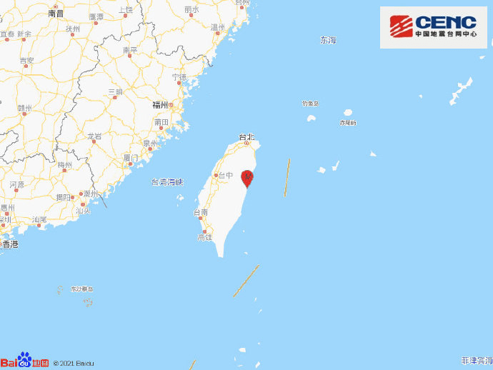 台湾花莲县发生4.9级地震 震源深度8千米