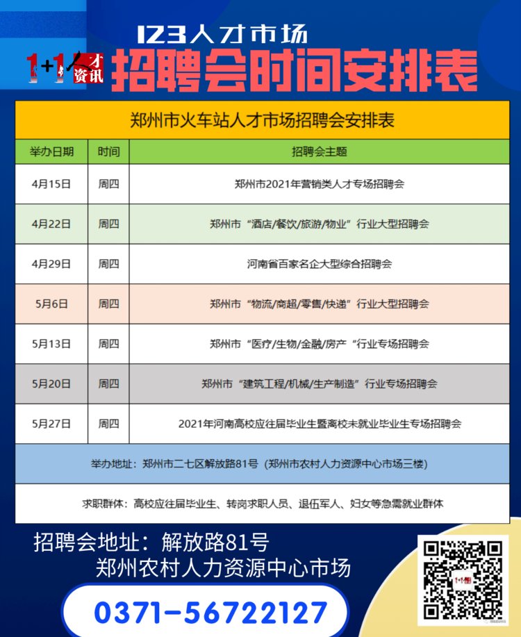 急需营销人才！本周四郑州专场招聘会别错过